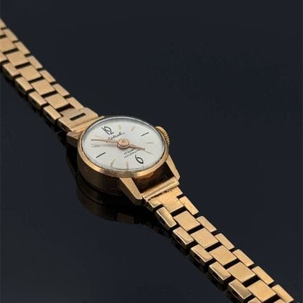 Bracciale per orologio da donna rotondo in oro gia