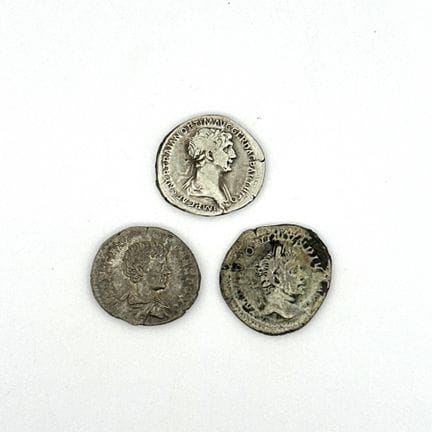 EMPIRE ROMAIN - Lot de 3 deniers : 
Trajan, Caraca