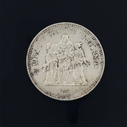 Una moneta da 50 franchi “Ercole”, 1978, in argent