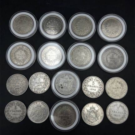 Set di 18 monete da 5 franchi in argento, da Luigi