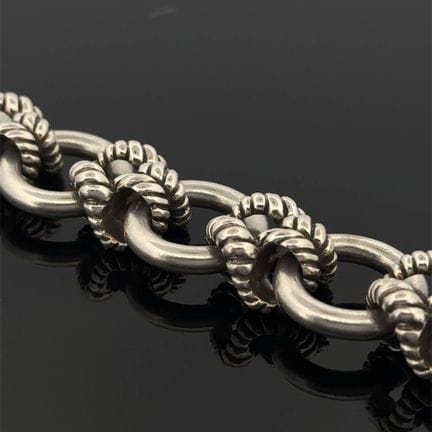 Bracciale in argento (800) con maglie circolari e 