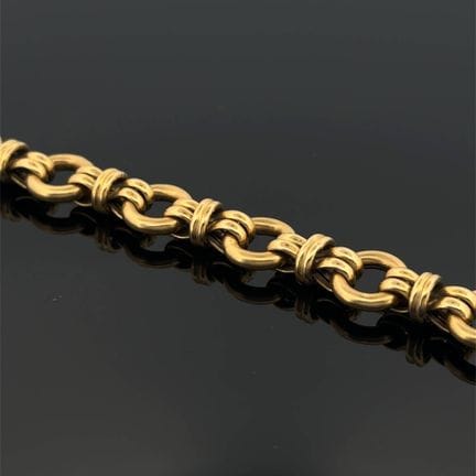 Bracciale in oro giallo (750) con maglie circolari