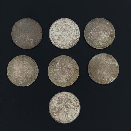 IIe République – Lot de 7 pièces de 20 centimes en
