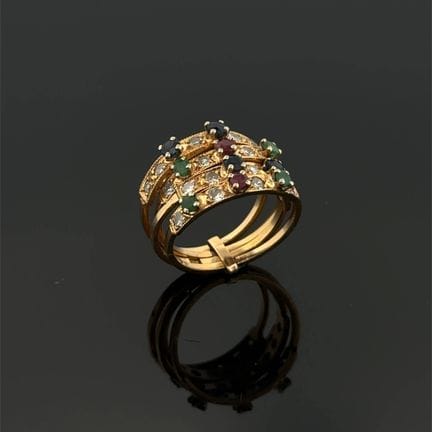 Anello a quattro anelli in oro giallo (750) artico