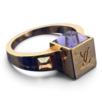 LOUIS VUITTON 
Anello in ottone dorato modello GAM