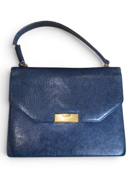 GUCCI
Handtasche aus blau gefärbtem Pekari, Futter