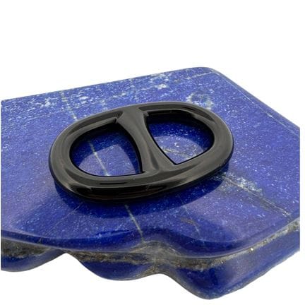 HERMES
Anello quadrato in metallo laccato nero con