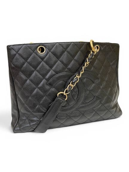 CHANEL
Cabas-Tasche aus schwarzem Kalbsleder mit C