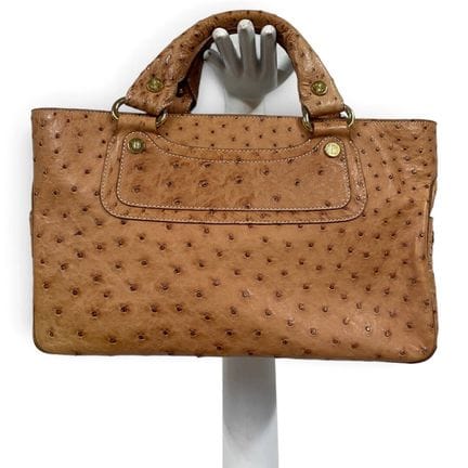 CELINE 
Tasche „BOOGIE“ aus goldfarbenem Straußenl