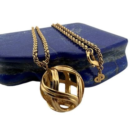 Christian DIOR 
Lange Halskette aus Metall mit ged