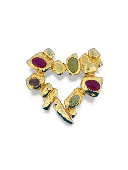 CHRISTIAN LACROIX
Brosche aus vergoldetem Metall, 