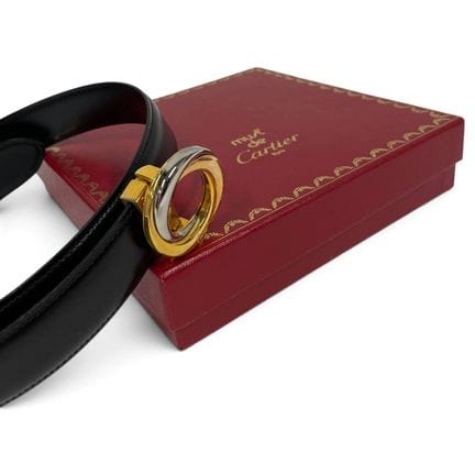CARTIER 
Gürtel aus schwarzem Kalbsleder im Box-St