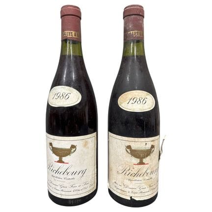 2 bouteilles RICHEBOURG, Gros F&S 1986 (1 elt, ela