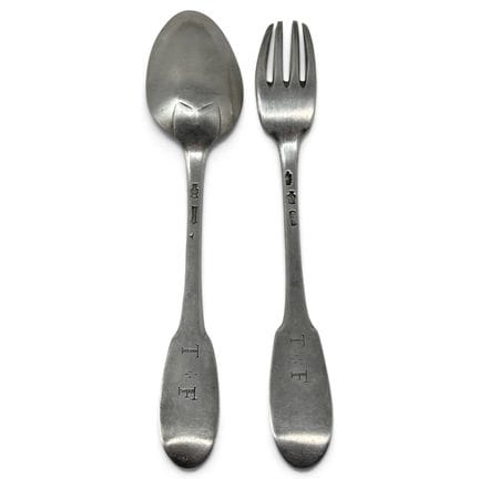 Couverts en argent (950) modèle uni plat, la spatu