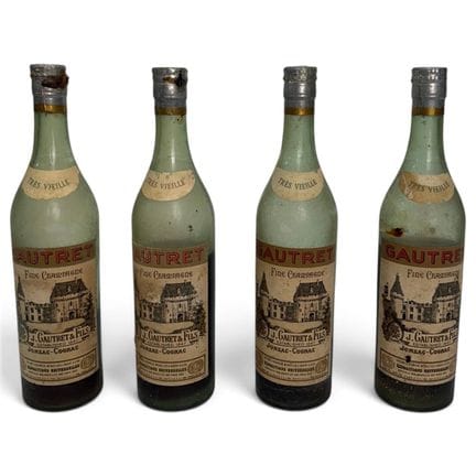 4 bouteilles COGNAC "Fine Champagne", Gautret "trè