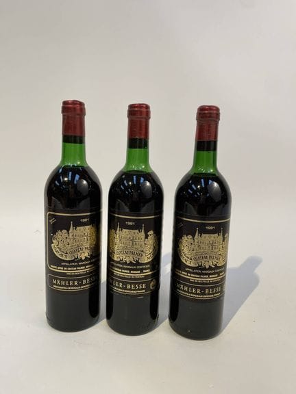 3 bouteilles Château PALMER, 3° cru Margaux 1981 (