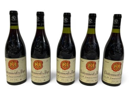 5 bouteilles CHÂTEAUNEUF-DU-PAPE "Barbe Rac", M. C