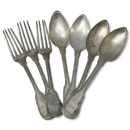 Ensemble de trois fourchettes et 4 cuillères à pot