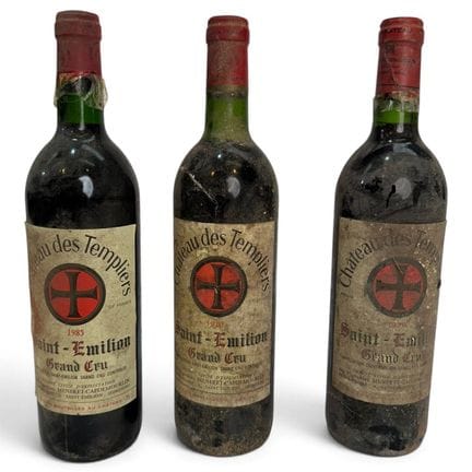 3 bouteilles Château DES TEMPLIERS, St-Émilion  (1