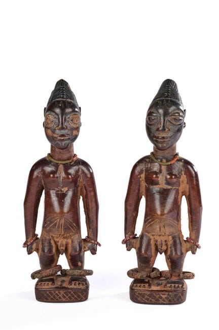 YORUBA, Nigeria
Coppia di ibedji maschili in legno