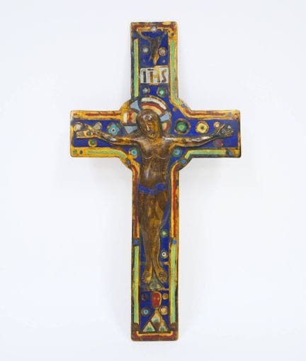 Smalti del Limousin,
Cristo crocifisso in rame dor