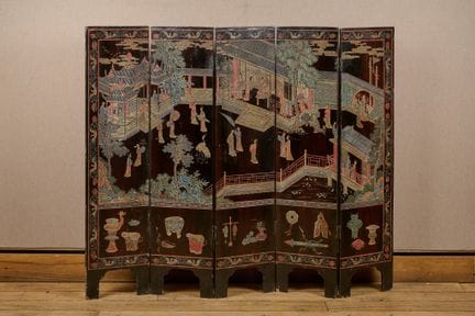 CINA - Intorno al 1900
Piccolo paravento a cinque 