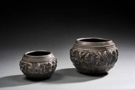 THAILAND - Circa 1900
Two silver bowls with repous