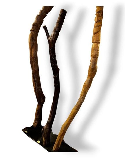 KANAK, New Caledonia, 
Set of three Kanak hut post