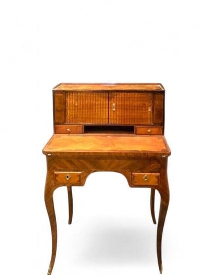 BUREAU BONHEUR DU JOUR en bois de placage marqueté