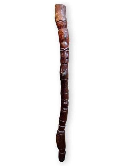 KANAK, New Caledonia, 
Dark wood Kanak hut post, c