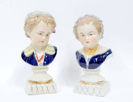 Staffordshire, in the taste of
Pair of enameled po
