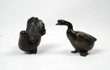 JAPAN, Meiji period (1868–1912)
Two small bronze o