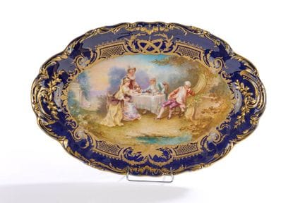 SÈVRES, in the style of.
Oval porcelain dish with 
