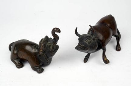JAPAN - MEIJI PERIOD (1868–1912) 
Two bronze anima