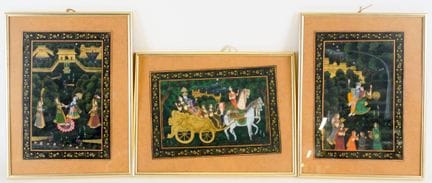 INDIA - 20th century
Set of three gouaches on pape