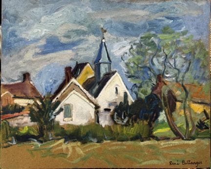 BELLANGER René Charles (1895-1964)
L'Eglise 
Huile