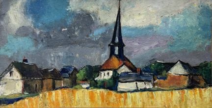 BELLANGER René Charles (1895-1964)
Village à l'égl