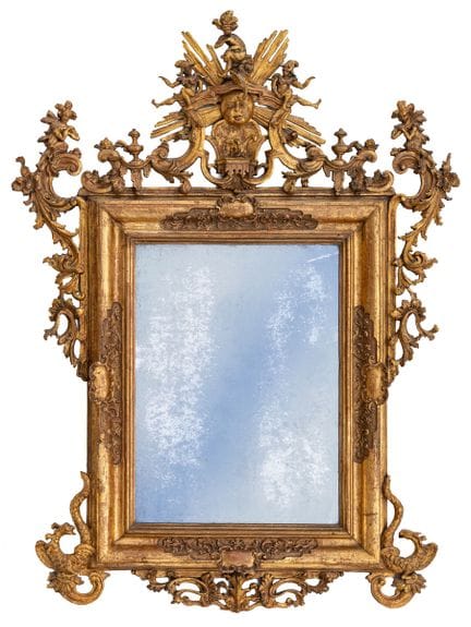 Miroir mural

Probablement Dresde, baroque tardif,