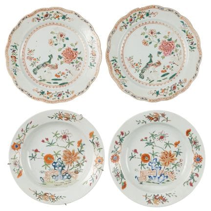 Cuatro platos de exportación

China, porcelana del