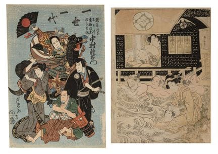 Deux gravures sur bois en couleurs

Japon, XIXe si