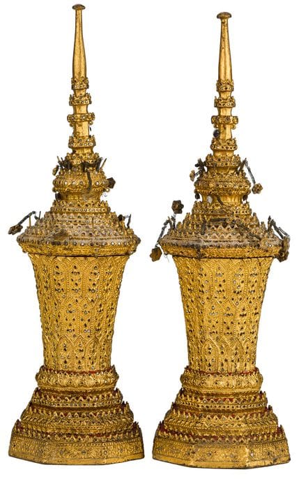 Paire de reliquaires

Thaïlande, style Rattanakosi