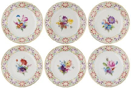 Six assiettes KPM

Berlin, XXe siècle. Porcelaine.
