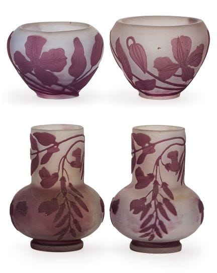 Quatre vases d'Émile Gallé

Nancy, début du XXe si