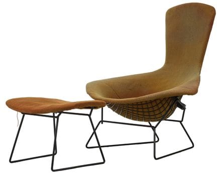 Fauteuil « Bird Chair » et pouf Harry Bertoia

Éta