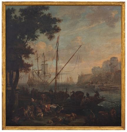 École italienne du XVIIIe siècle

Scène portuaire 