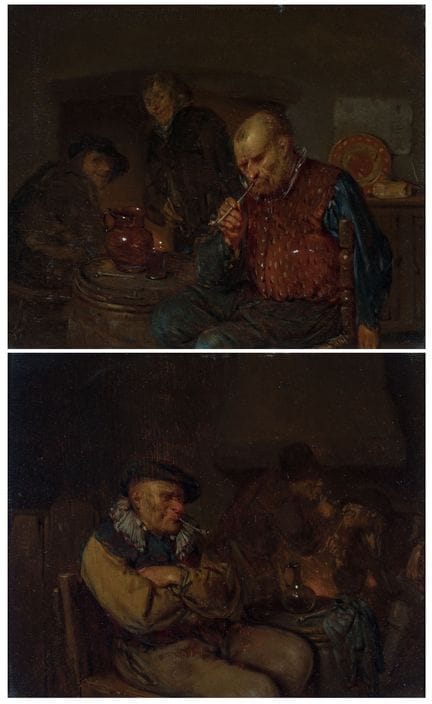 École néerlandaise, XVIIe siècle.

Paysans fumant 