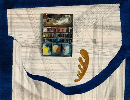 汉斯·埃尔尼
1909年 卢塞恩 — 2015年

《我的水彩画盒》。1974年
蛋彩画，画布
已装