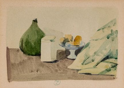 热拉尔·德·帕莱齐厄
1919年 沃韦 — 2012年 韦拉斯

《大瓶静物》
水彩画
画面底部中央
