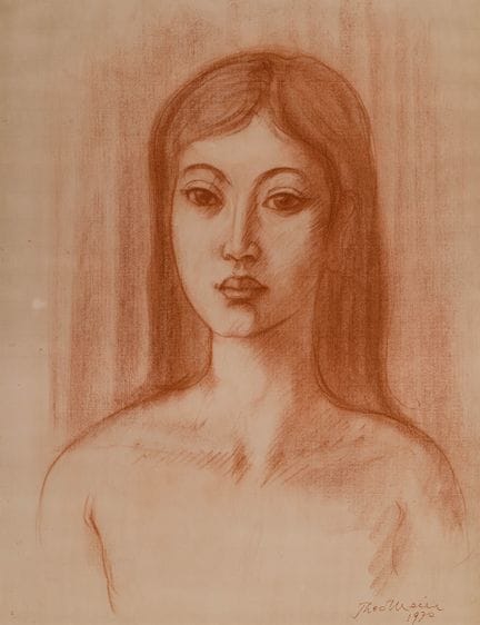 梅耶·西奥
1908年 巴塞尔 — 1982年 伯尔尼

《一位年轻巴厘岛女子的肖像》。1970年
