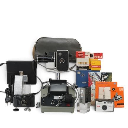 Various cameras and a slide projector, including a